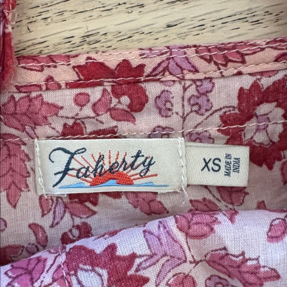 Faherty Floral Red Sleeveless maxi Dress - Picture 2 of 2